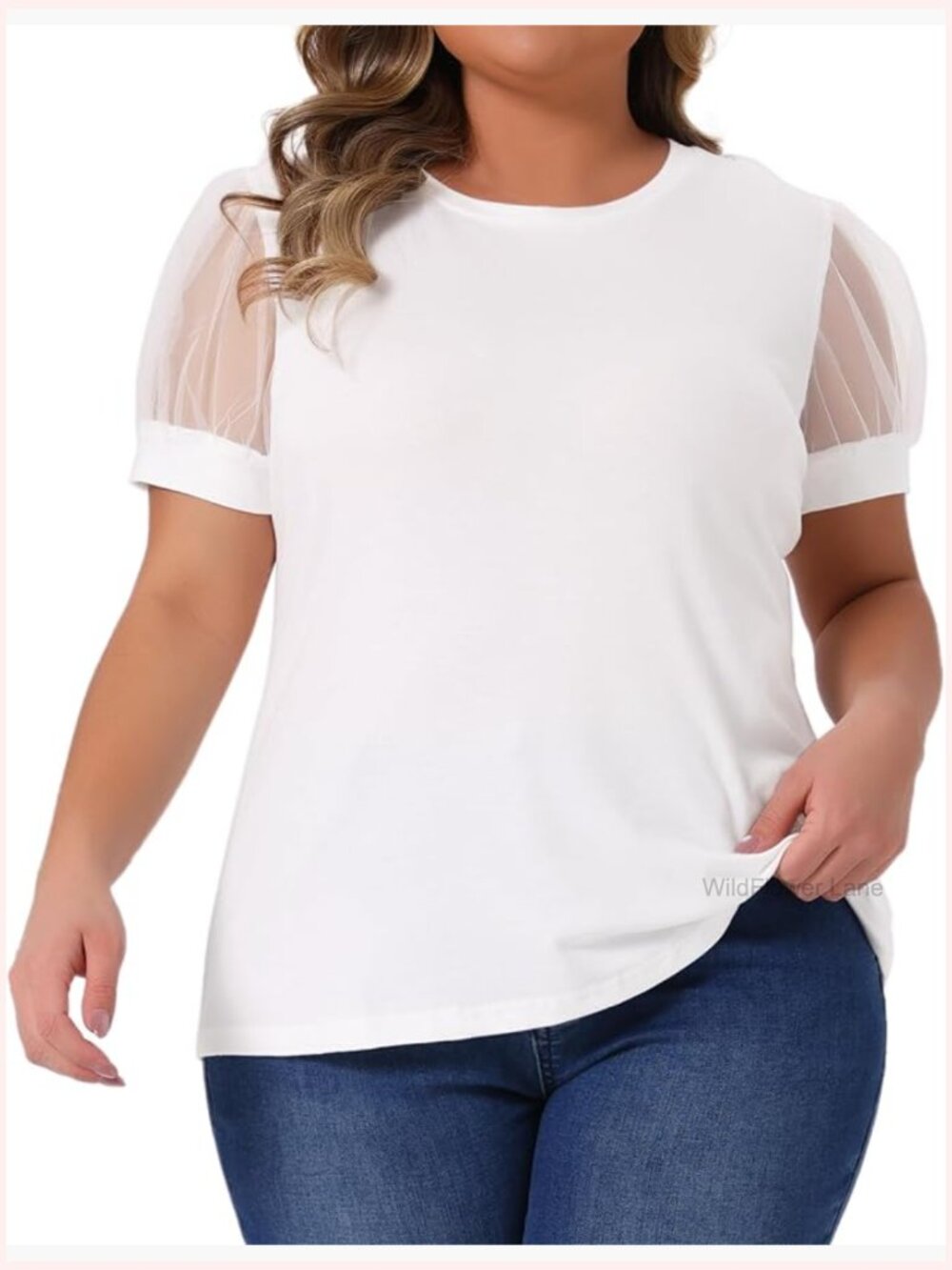 Plus Size Mesh Short Sleeve T-Shirt Blouse Casual Summer Top